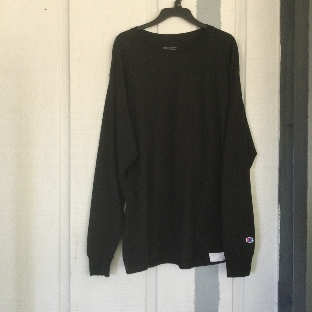 Champion Authentic Athleticwear Long Sleeve Tee Color Black Size XL #56